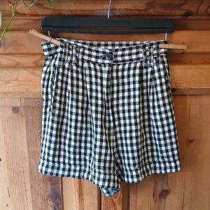 90s Vintage High Waist Gingham Shorts Pinup Rockabilly Old Hollywood Size 25